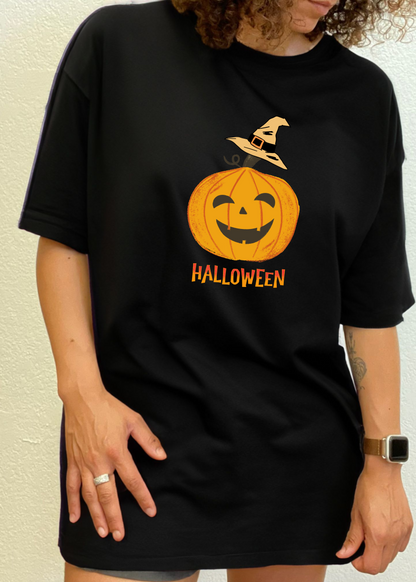 Halloween Pumpkin Unisex Bamboo Viscose/Organic Cotton Short Sleeve Graphic T-Shirt