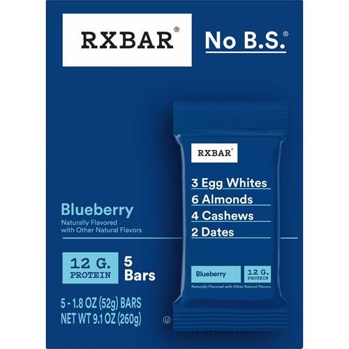 Rxbar Protein Bars, Protein Snack, Snack Bars, Blueberry, 9.1Oz Box (5 Bars)