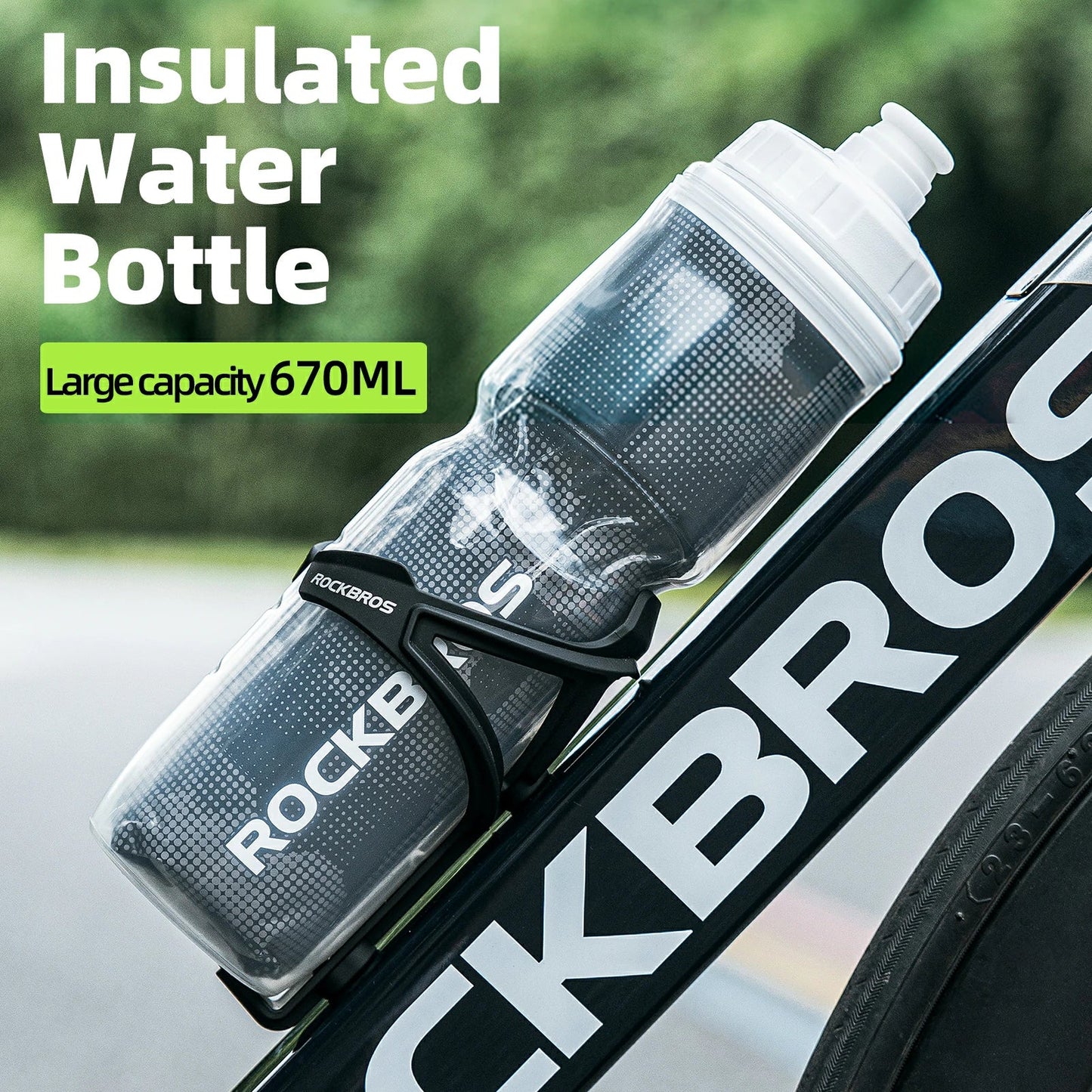 ROCKBROS 24OZ Insulated Bike Water Bottle