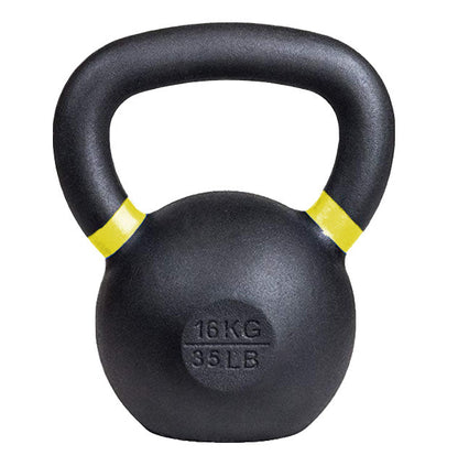 16 kg (35 lb) Powder-Coated Cast-Iron Kettlebell – Black | SoCal Kettlebellz