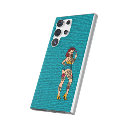 Sassy Pin-Up Stupid Boys Teal Flexi Phone Case