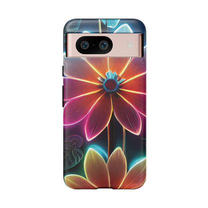 Vibrant Neon Flowers Tough Phone Case