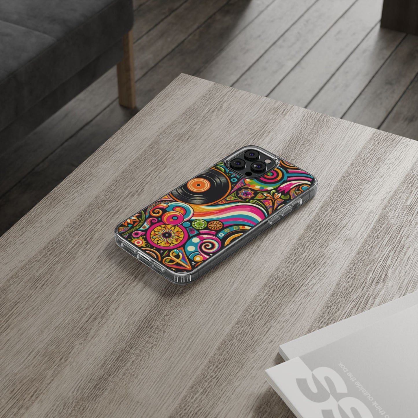Colorful Vinyl Record Clear Phone Case