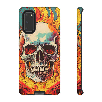 Flaming Skull Tough Phone Case
