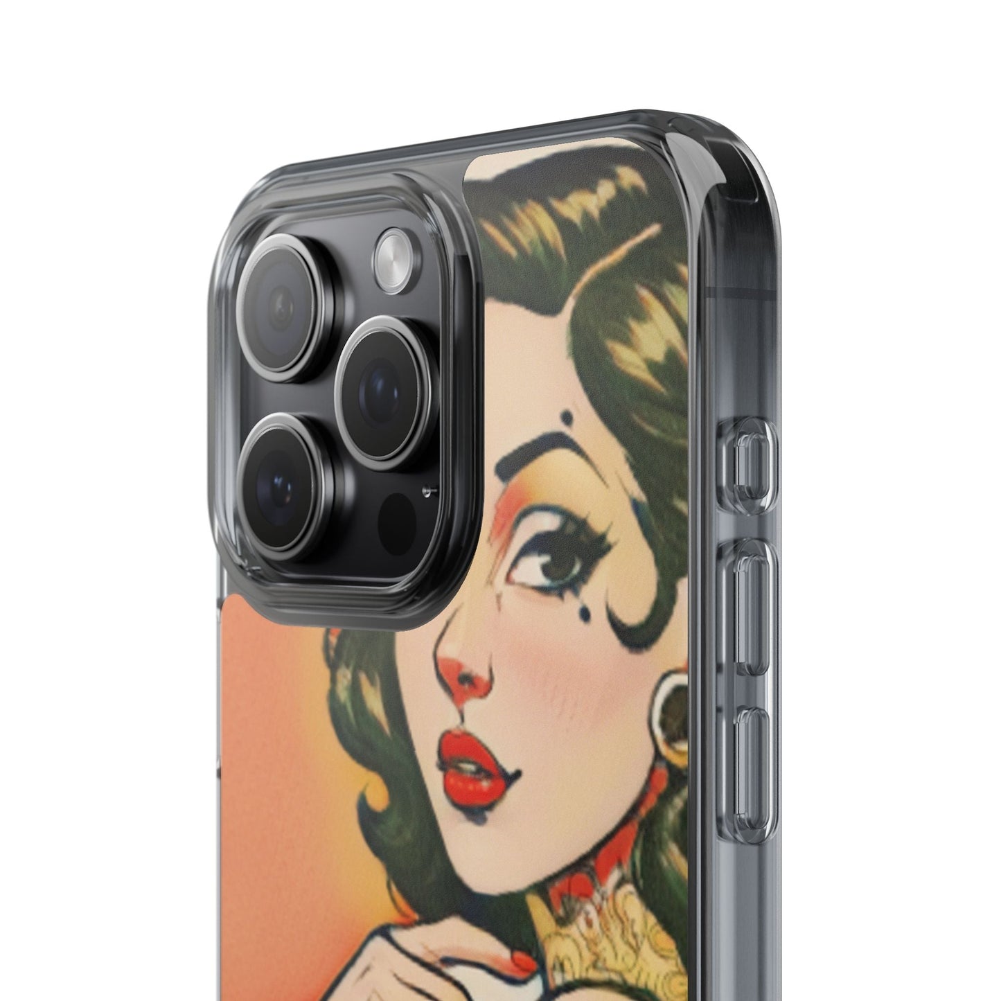 Retro Pin Up Clear Phone Case