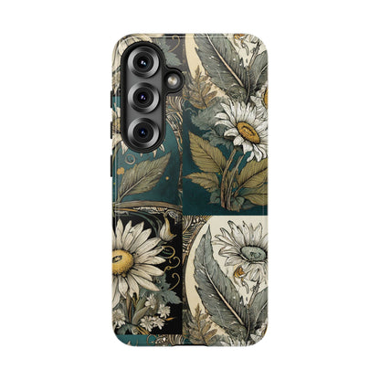 Abstract Teal Daisy Tough Phone Case