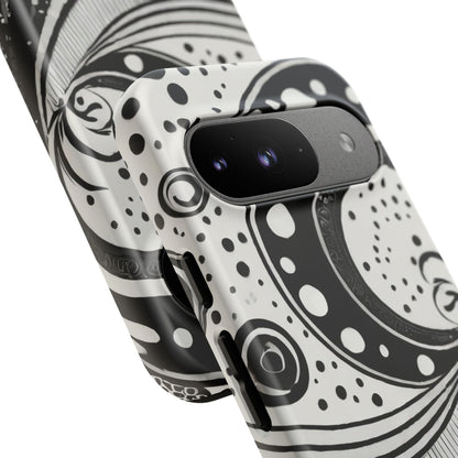 Artistic Black & White Swirl Tough Phone Case