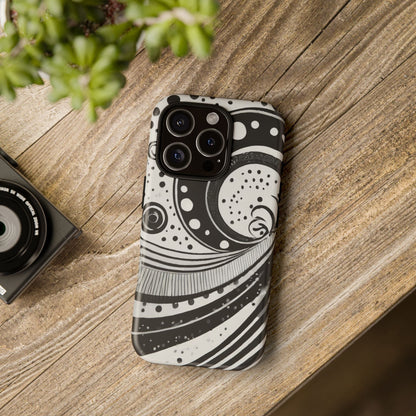 Artistic Black & White Swirl Tough Phone Case