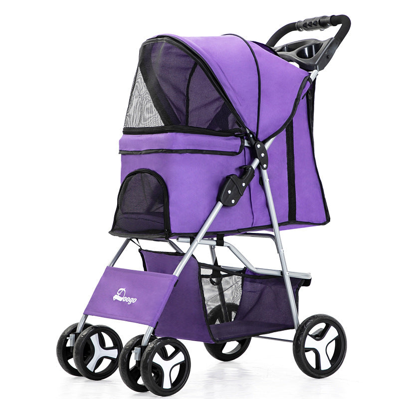 Luxury Foldable Pet Stroller – Breathable & Travel-Friendly