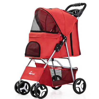 Luxury Foldable Pet Stroller – Breathable & Travel-Friendly