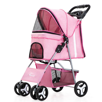Luxury Foldable Pet Stroller – Breathable & Travel-Friendly
