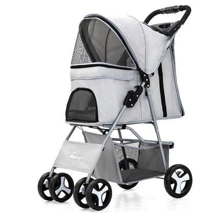 Luxury Foldable Pet Stroller – Breathable & Travel-Friendly