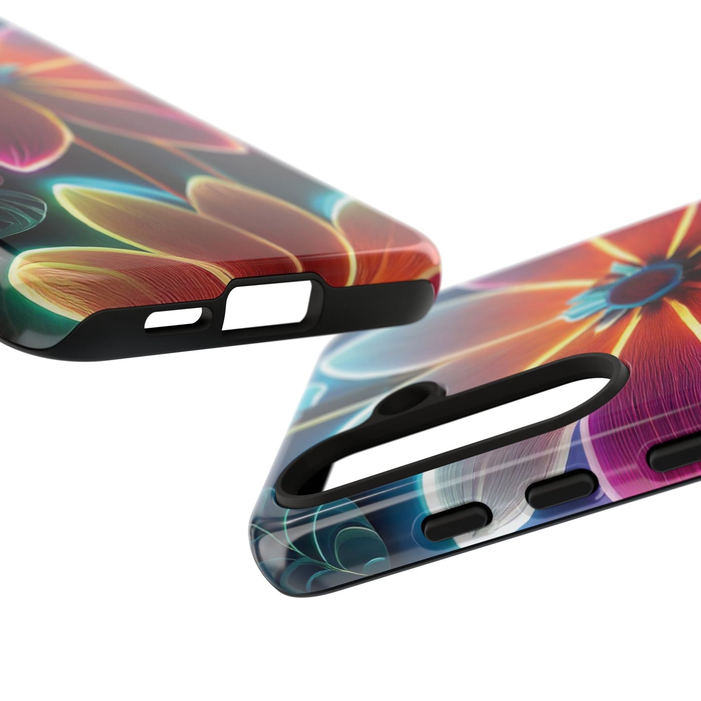 Vibrant Neon Flowers Tough Phone Case
