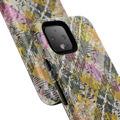 Purple Plaid Floral Artistic Tough Phone Case