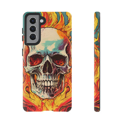 Flaming Skull Tough Phone Case