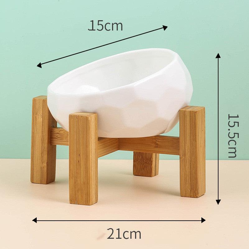 Oblique Mouth Ceramic Pet Bowl