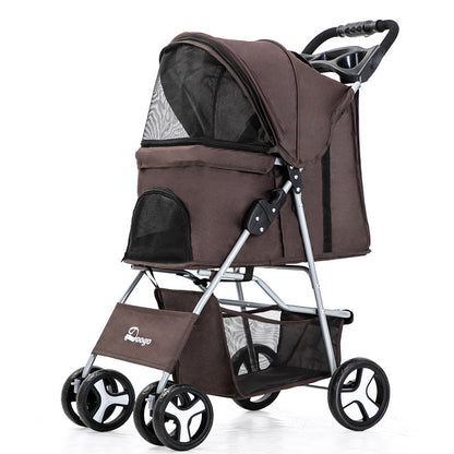 Luxury Foldable Pet Stroller – Breathable & Travel-Friendly