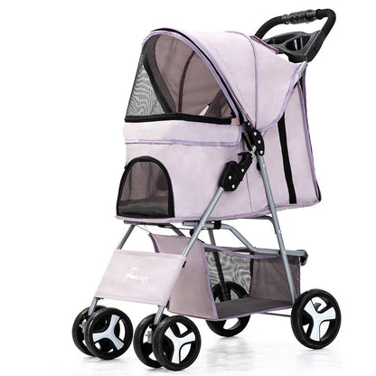 Luxury Foldable Pet Stroller – Breathable & Travel-Friendly