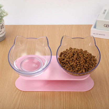 Cat Inclined Transparent Feeding Bowls