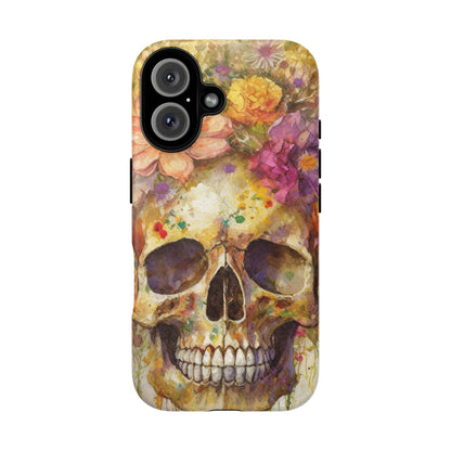 Unique Floral Skull Tough Phone Case