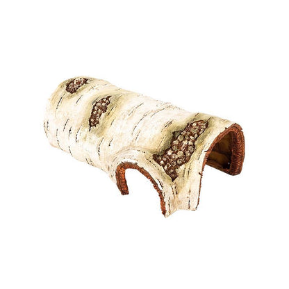 ReptiZoo Naturalistic Resin White Birch Reptile Hide & Basking Tunnel