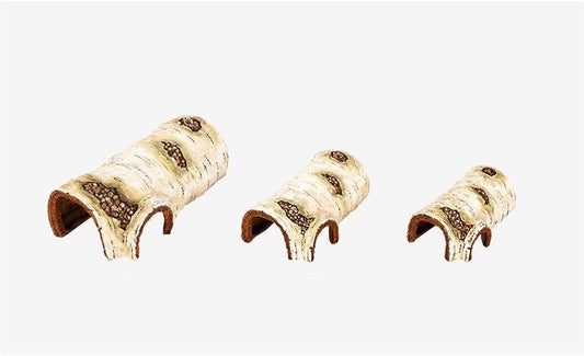 ReptiZoo Naturalistic Resin White Birch Reptile Hide & Basking Tunnel