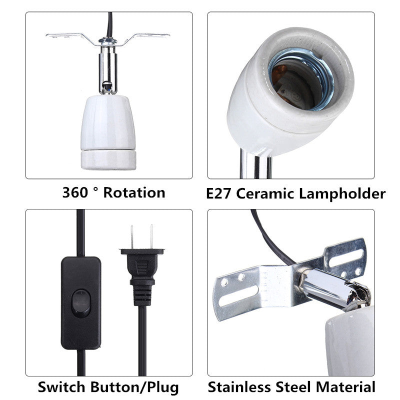 Heavy-Duty Ceramic Lamp Holder with Swivel Mount