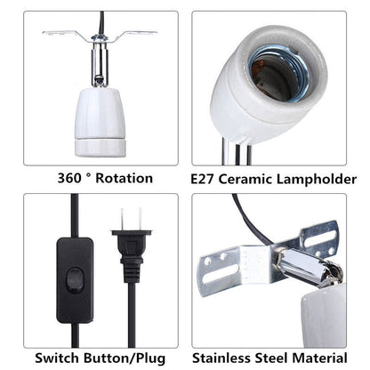 Heavy-Duty Ceramic Lamp Holder with Swivel Mount