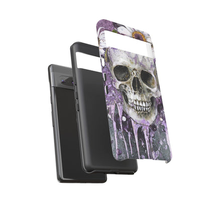 Plum Skull and Daisy Tough Phone Case
