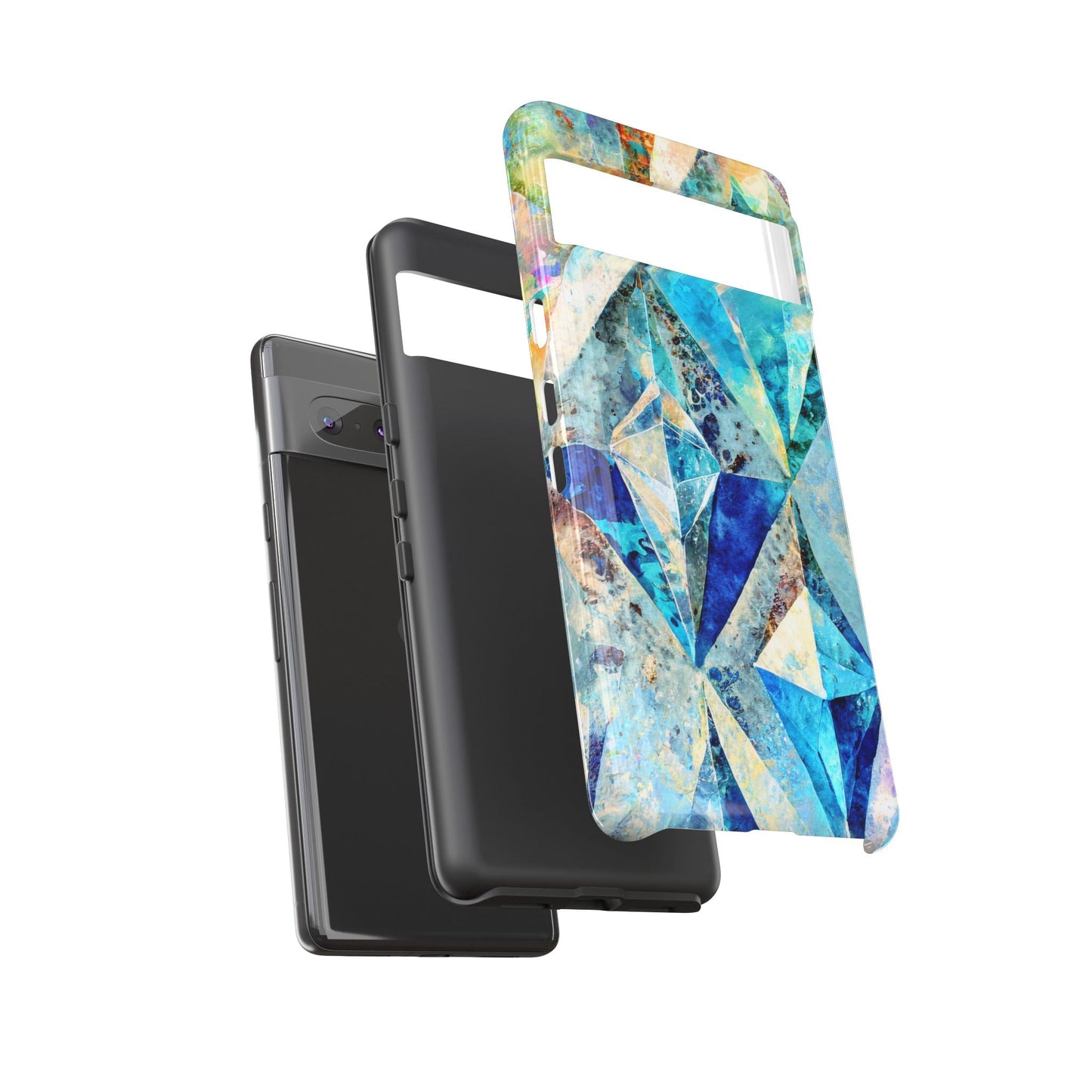 Diamond Blue Abstract Tough Phone Case