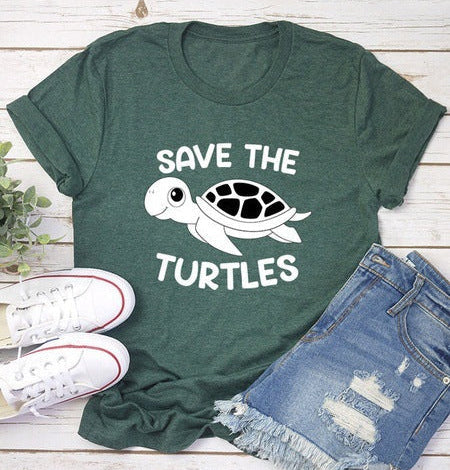 "Save the Turtles" Graphic T-Shirt