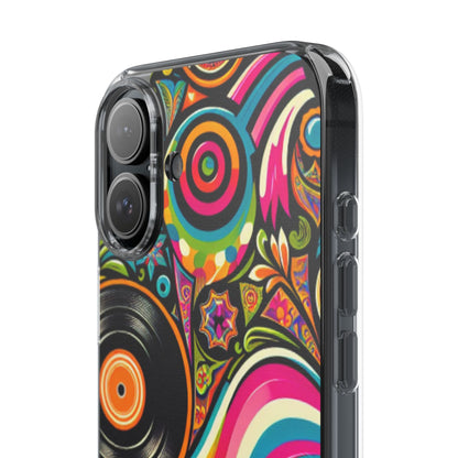 Colorful Vinyl Record Clear Phone Case