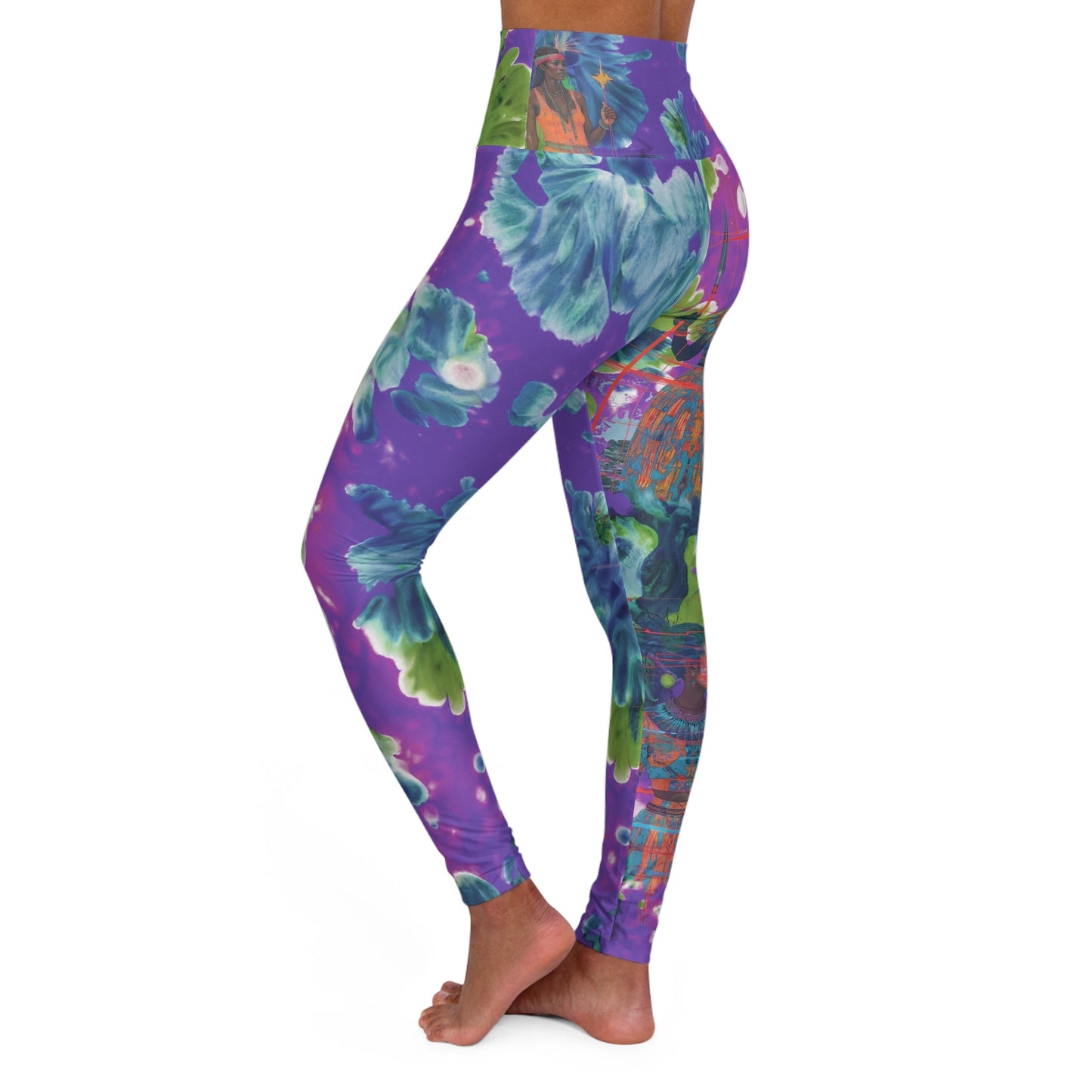 Amaru Khan Floral High Waisted Leggings