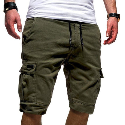 Men's Cargo Jogger Shorts - Drawstring Waist Multi-Pocket