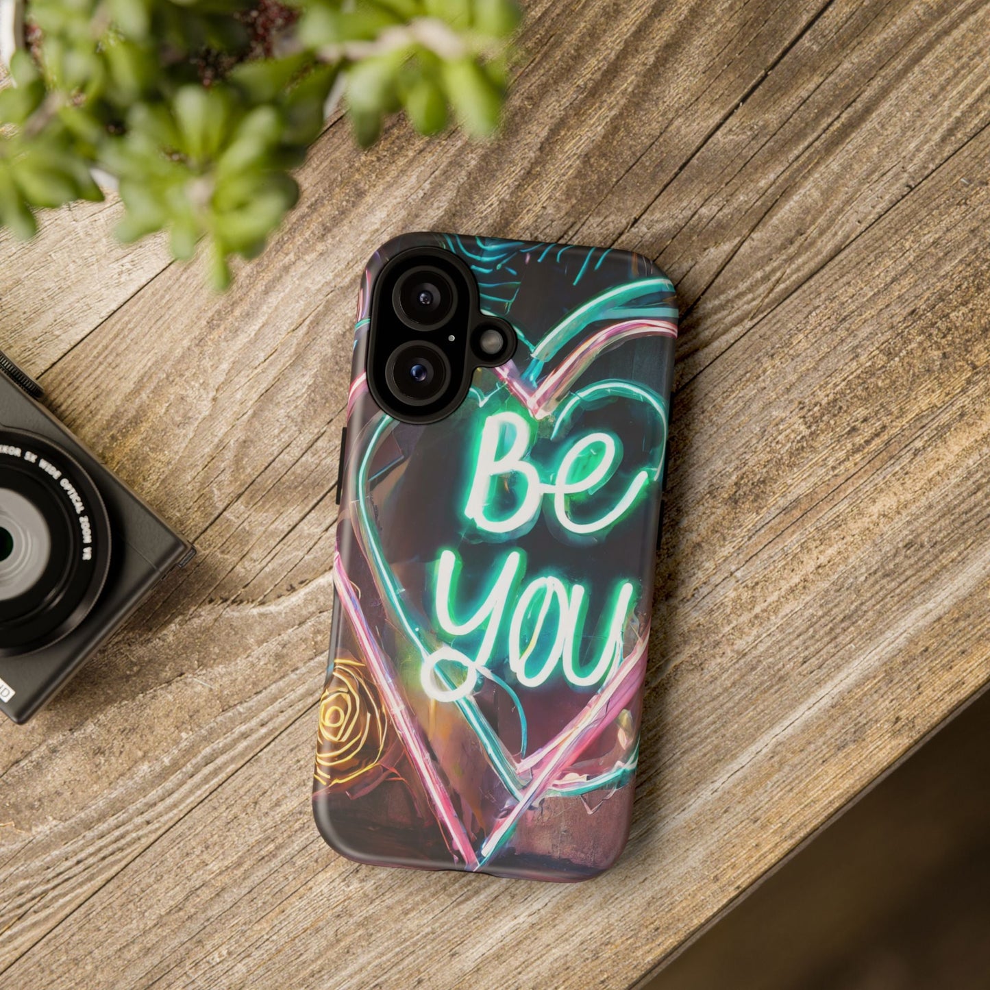 Be You Colorful Neon Heart Tough Phone Case