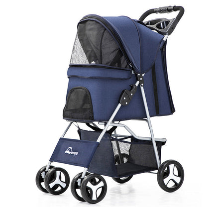 Luxury Foldable Pet Stroller – Breathable & Travel-Friendly
