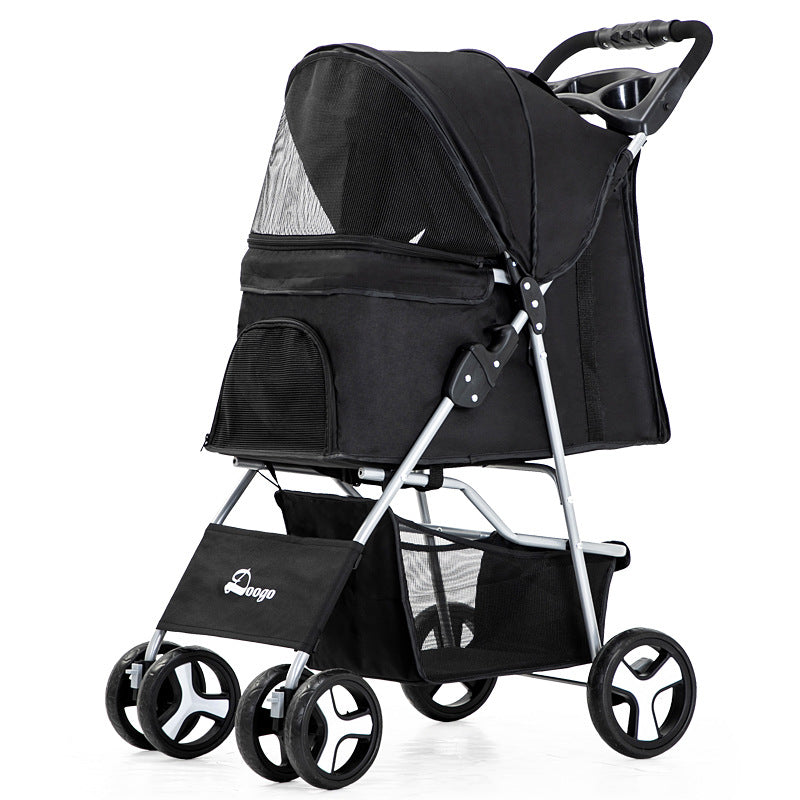 Luxury Foldable Pet Stroller – Breathable & Travel-Friendly