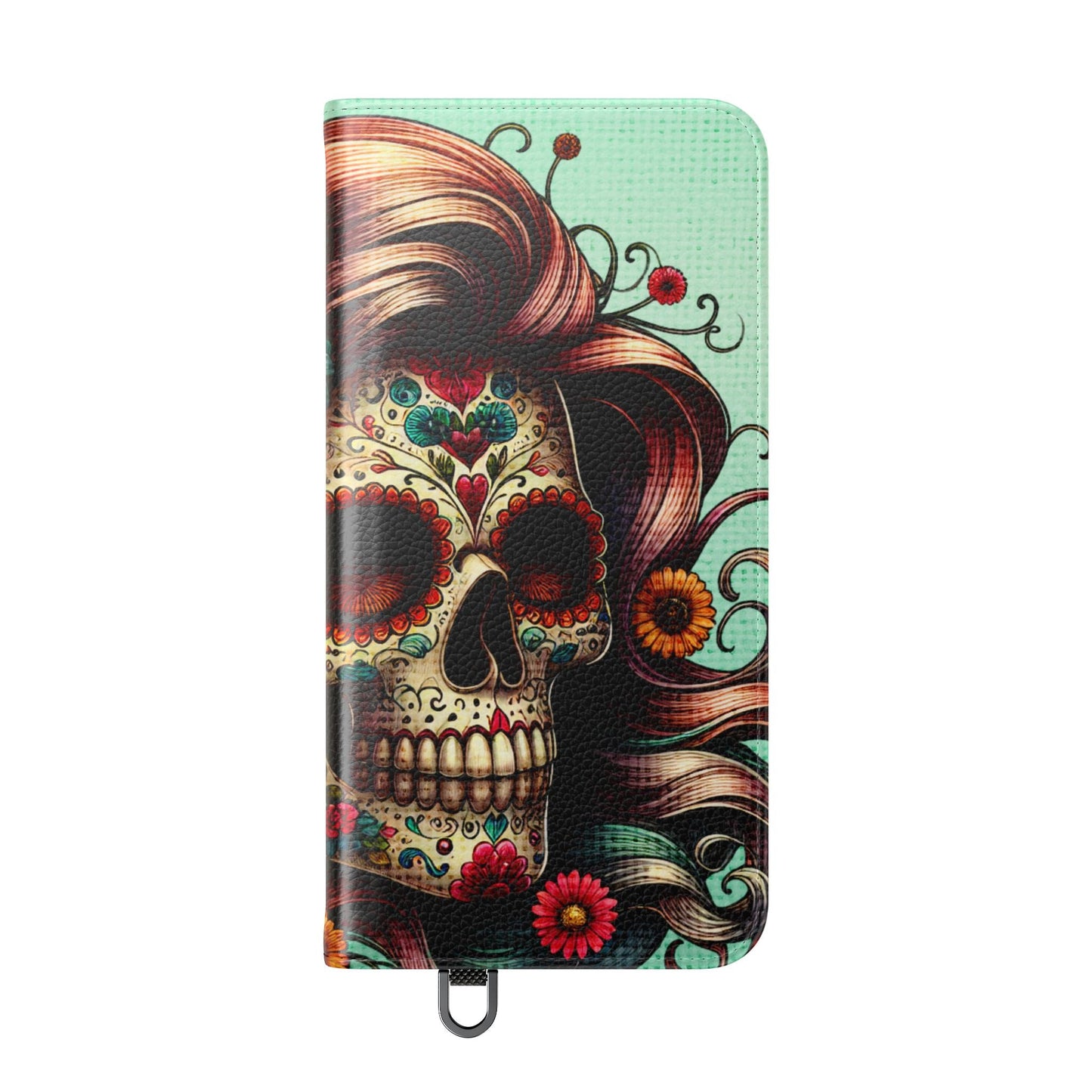 Sugar Skull Flip Wallet Phone Case