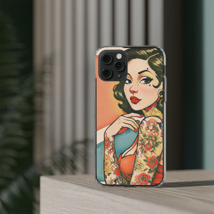 Retro Pin Up Clear Phone Case