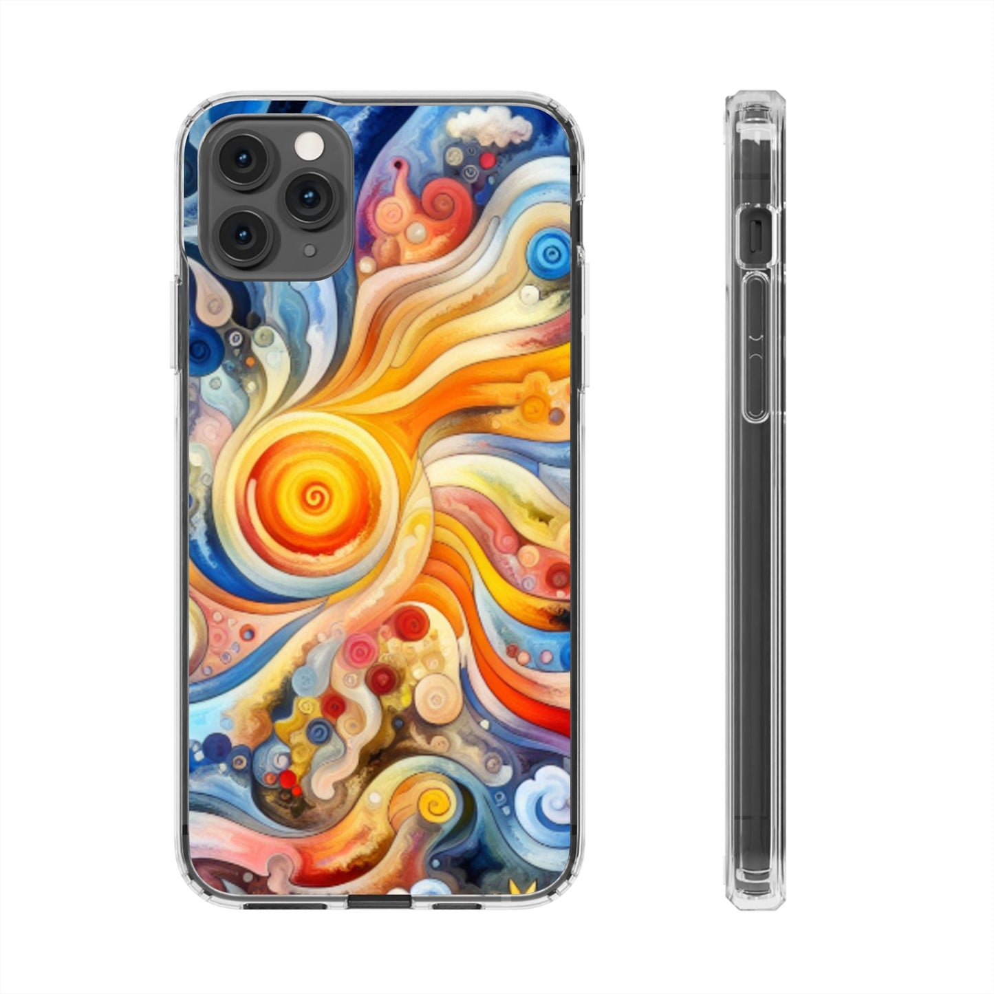 Colorful Abstract Swirl Clear Phone Case