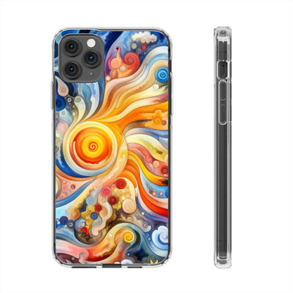 Colorful Abstract Swirl Clear Phone Case