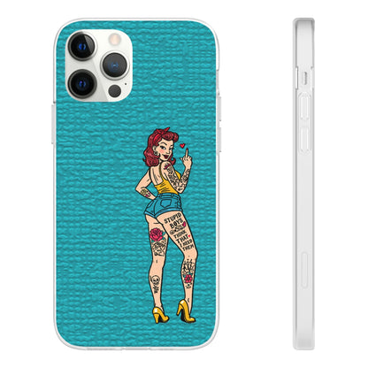Sassy Pin-Up Stupid Boys Teal Flexi Phone Case