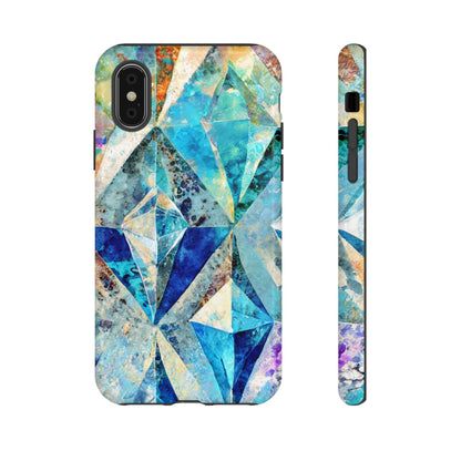 Diamond Blue Abstract Tough Phone Case