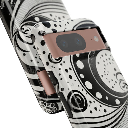 Artistic Black & White Swirl Tough Phone Case