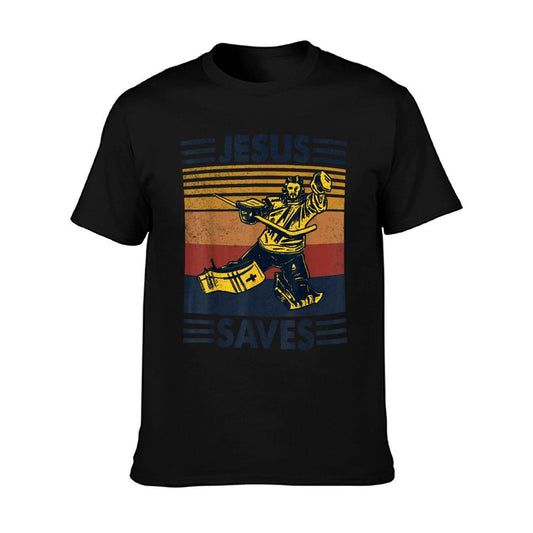 Jesus Saves Ice Hockey Goalie Sport Religious Christian Gift T-Shirt