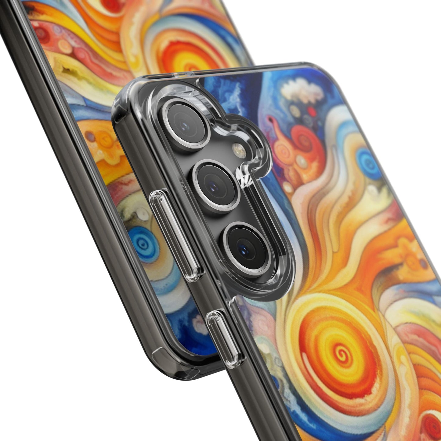 Colorful Abstract Swirl Clear Phone Case