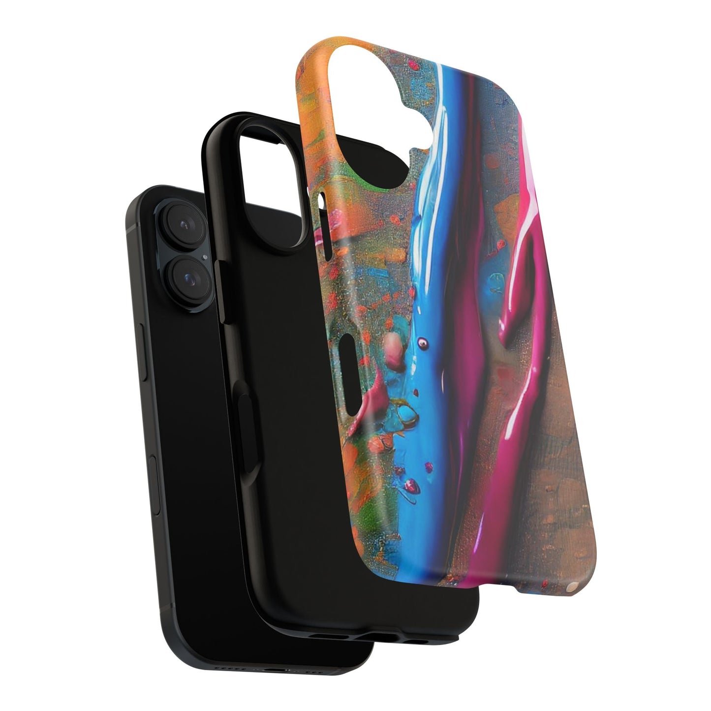 Colorful Artistic Paint Splatter Tough Phone Case
