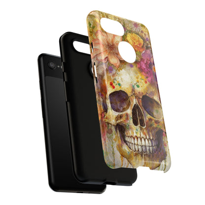 Unique Floral Skull Tough Phone Case