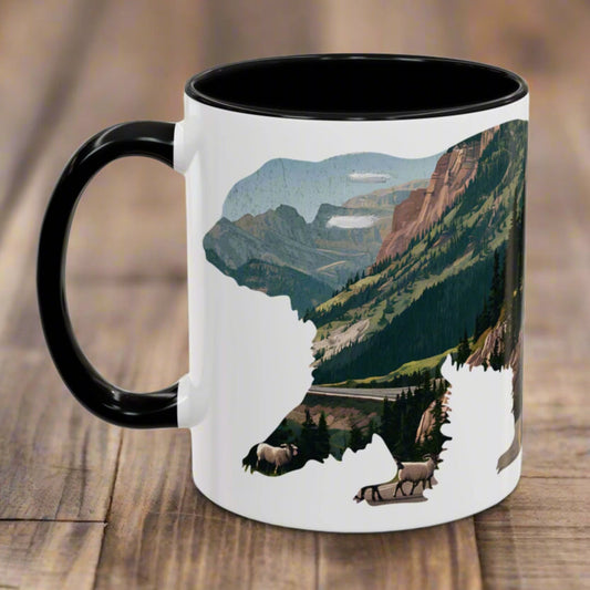 Glacier National Park Colored Coffee Mug 11oz 15oz Cup Going To The Sun Road