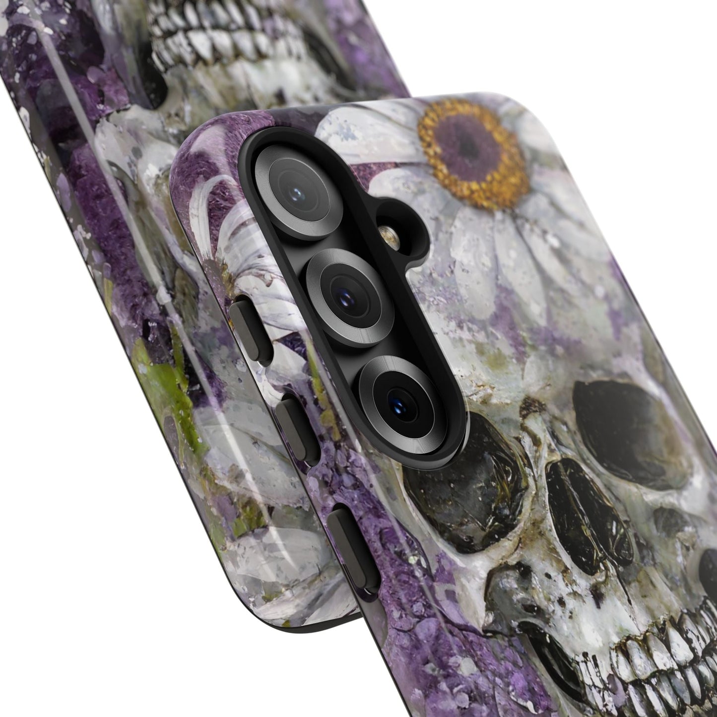 Plum Skull and Daisy Tough Phone Case